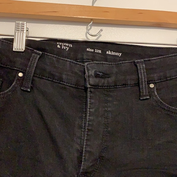Crown & Ivy Black Skinny Jeans Size 12 - Picture 2 of 4